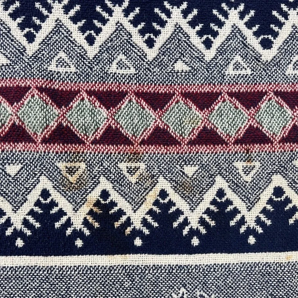Vintage‎ Geometric Animal Woven Fringe Tapestry Blanket Cabin Lodge